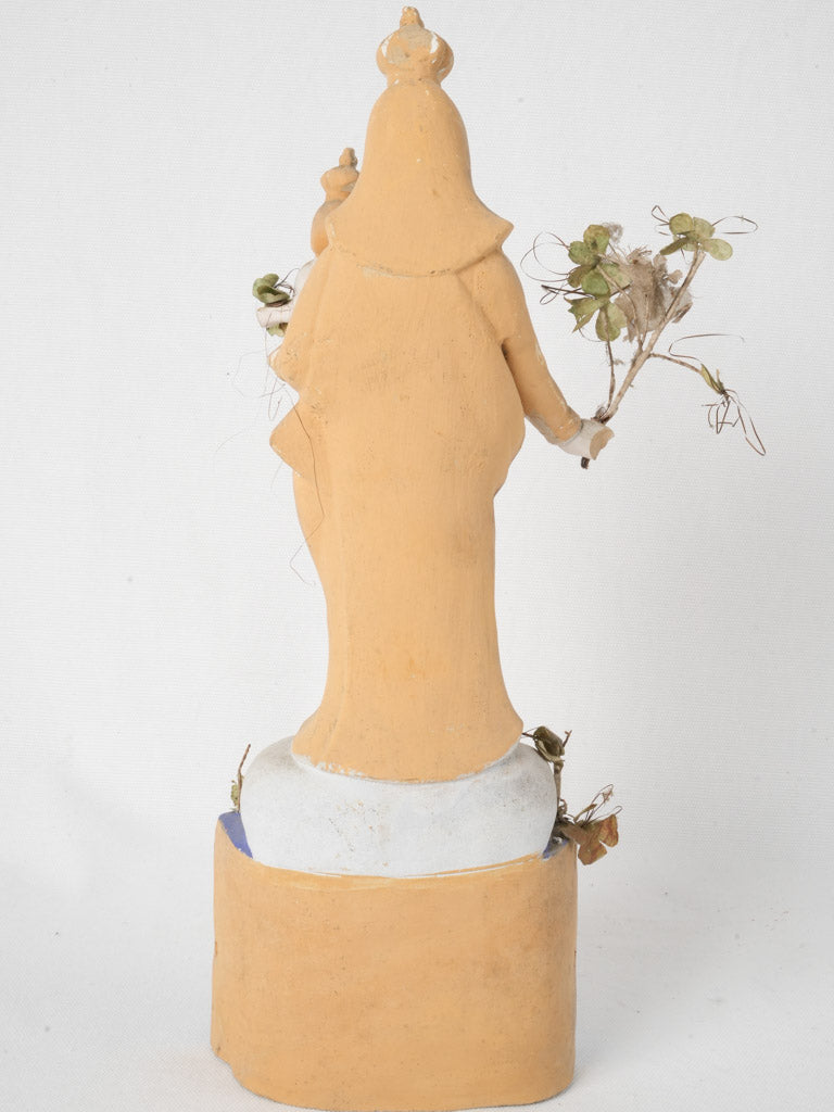 Tole and paper floral decor sculpture