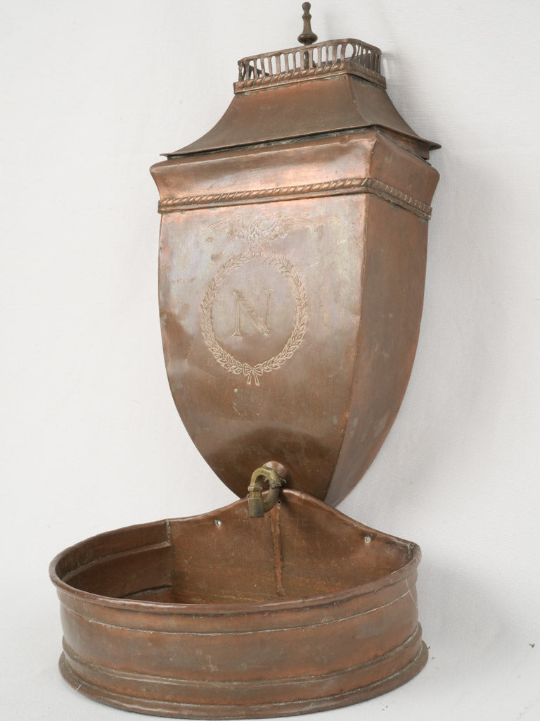 Age-worn Corsican Napoleon copper fountain