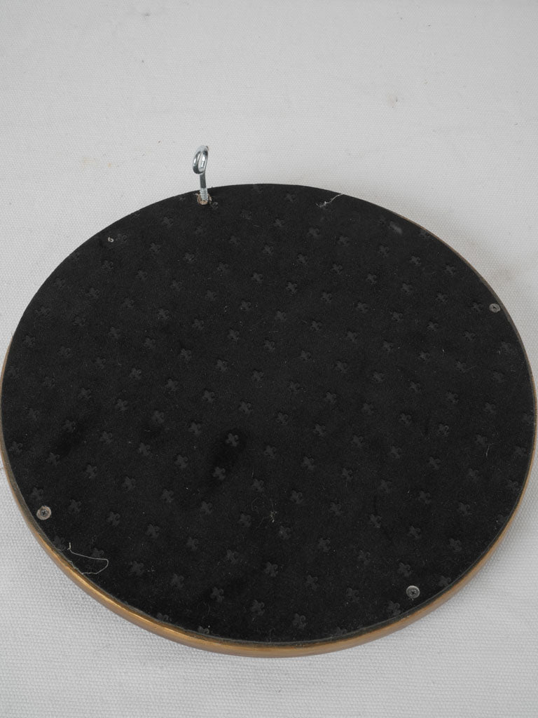 Elegant round butler's mirror in black