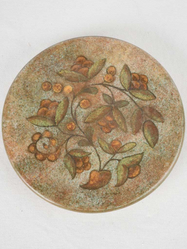 Earthy floral Buffat pottery platter   