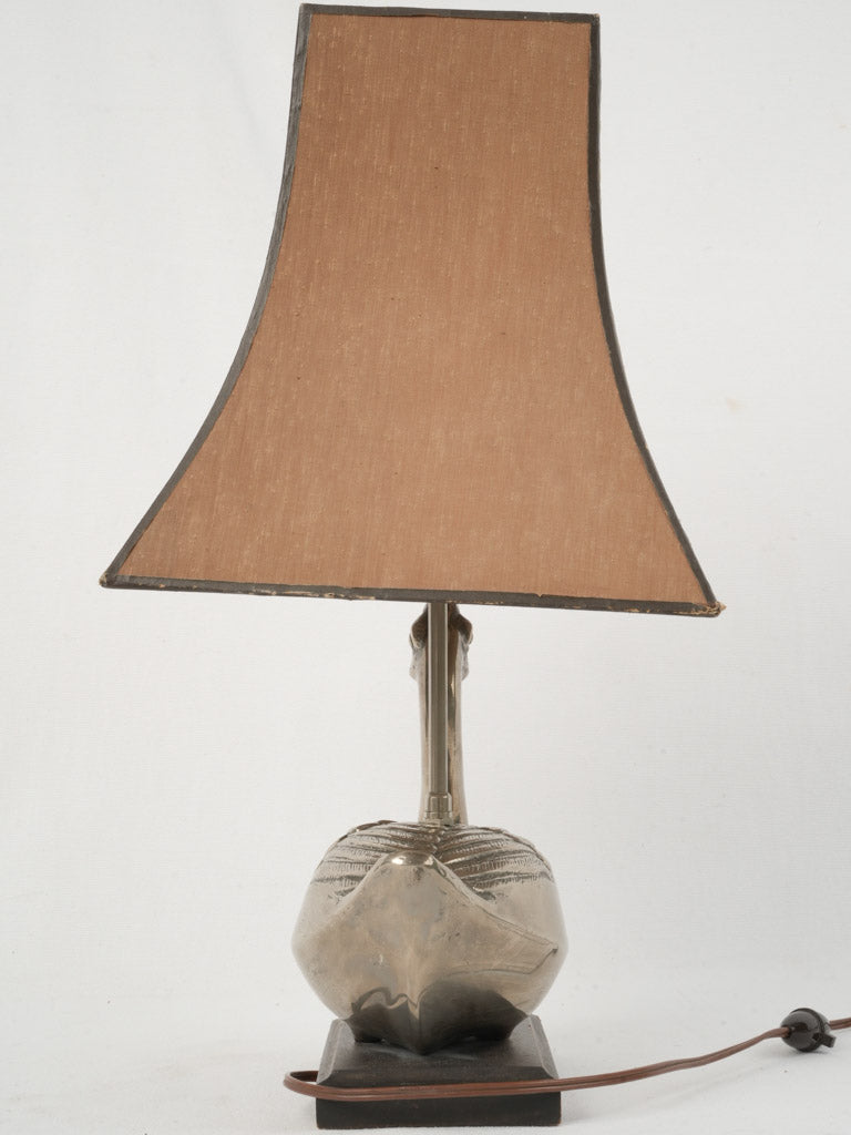 Crafted mid-century duck bronze lamp