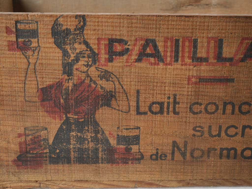 Antique Paillaud wooden dairy crate