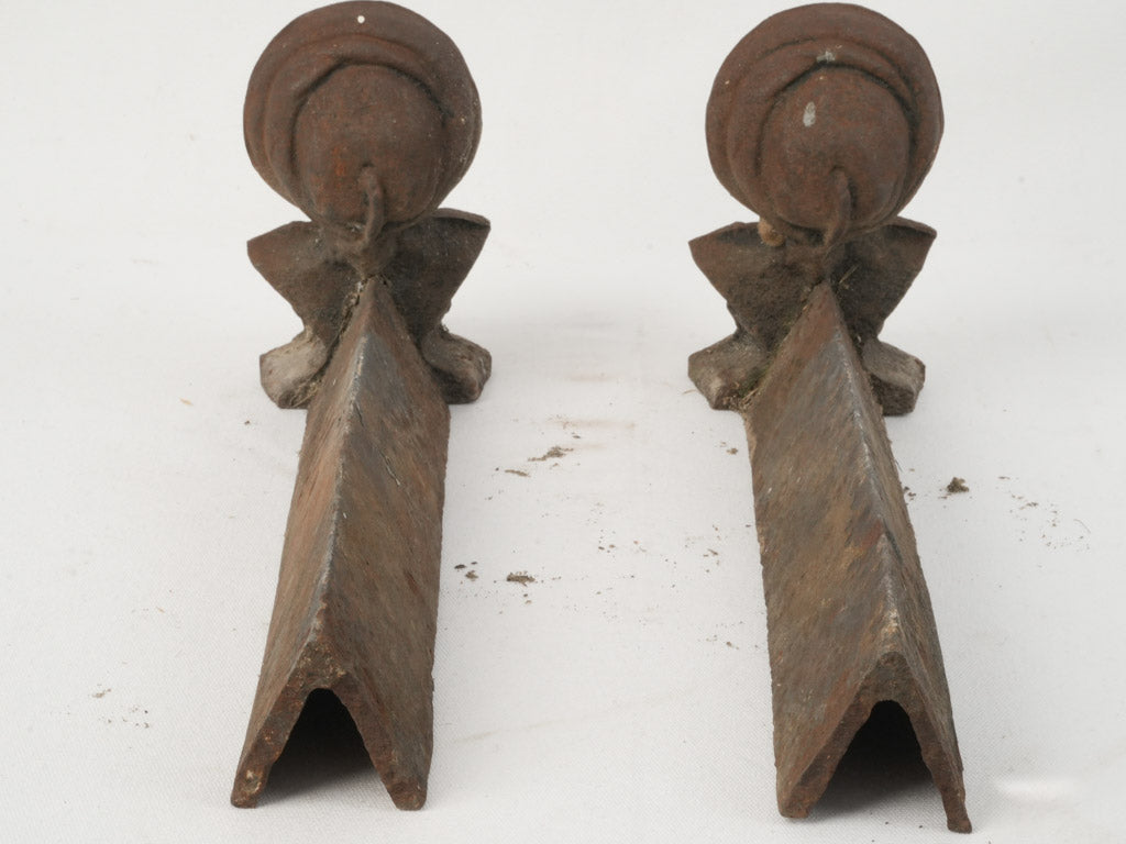 Vintage Cast Iron Sultans' Fireplace Brackets