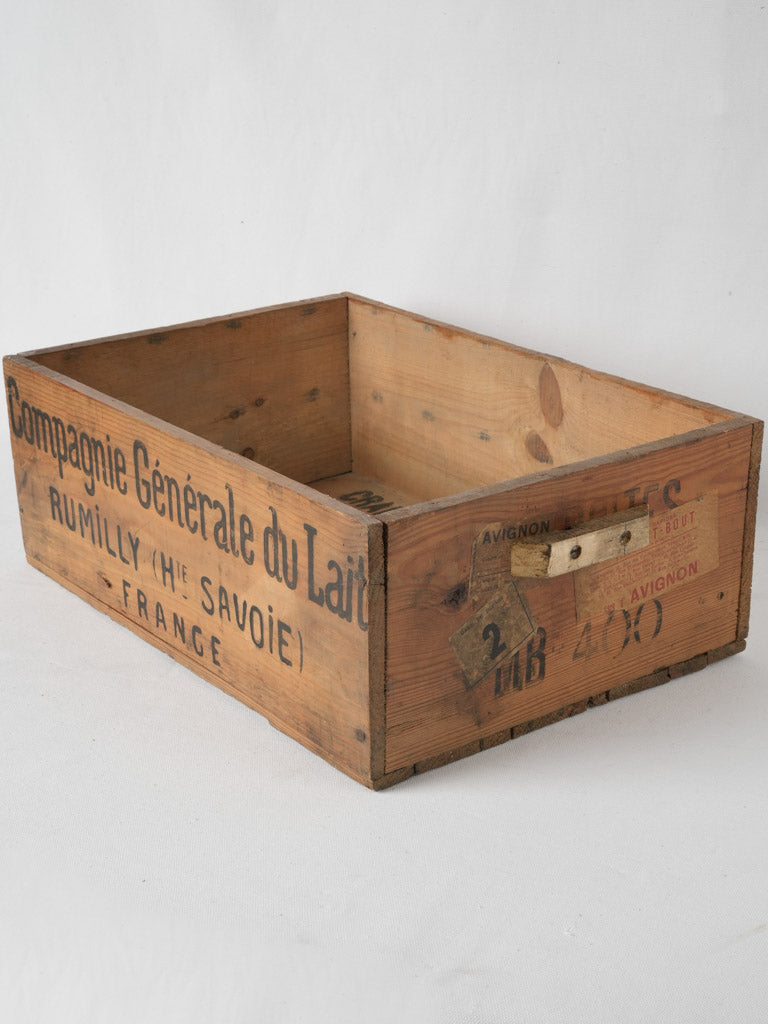 Vintage French wooden milk case