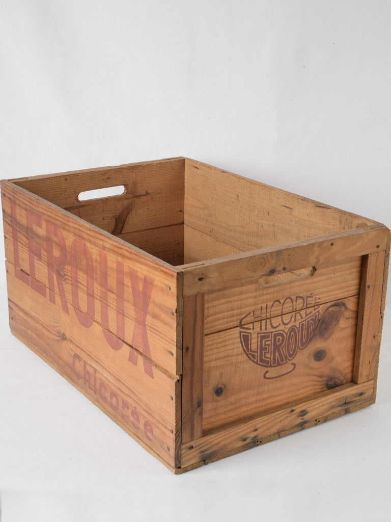 Vintage Leroux Chicorée Wooden Milk Crate