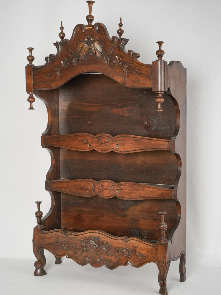 Antique Carved Walnut Provençal Kitchen Étagère