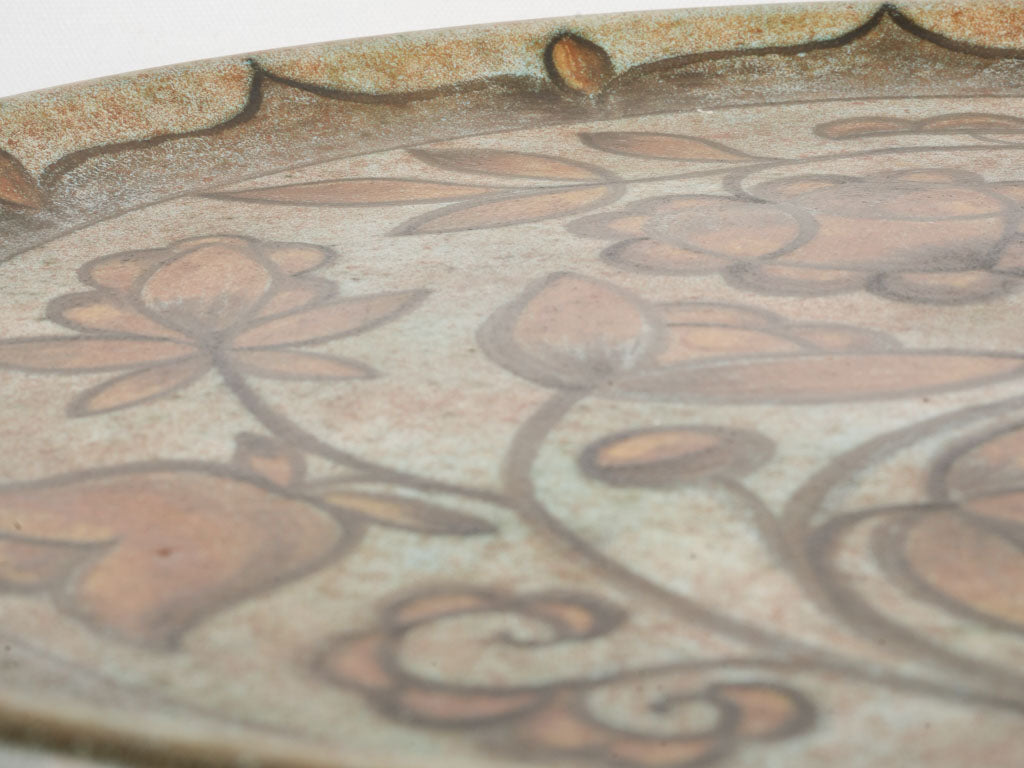 Earth-toned rustic ceramic platter