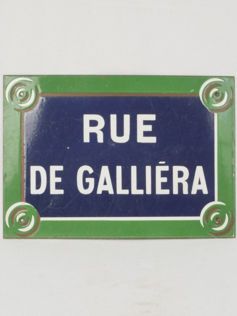 Antique Parisian Enamel Iron Street Sign