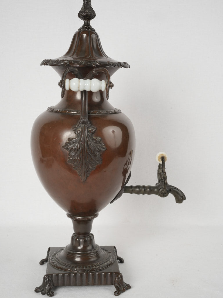 Elegantly sculpted French bronze samovar