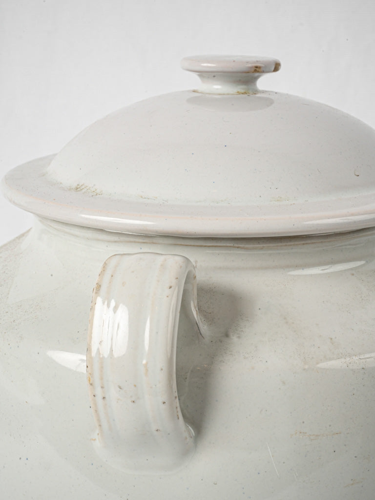 Vintage French Pyrenees white confit pot