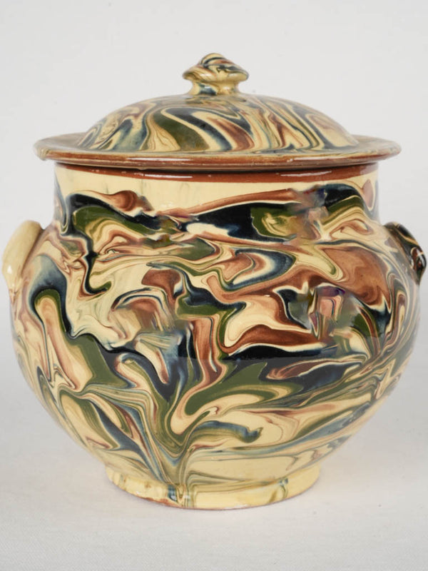 Vintage soup tureen from Savoy w/ jaspe glaze 9"