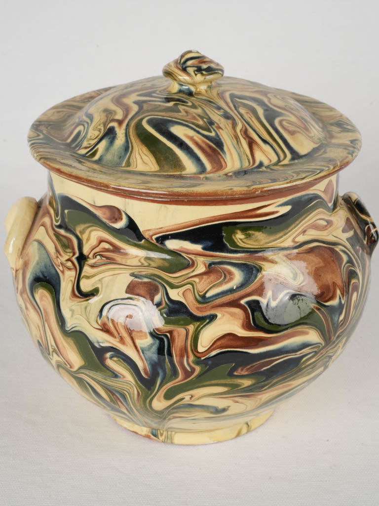 Elegant marbled terracotta soup tureen.