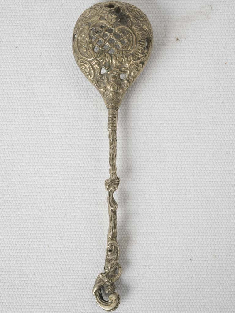 Elegant draped figure sugar spoon