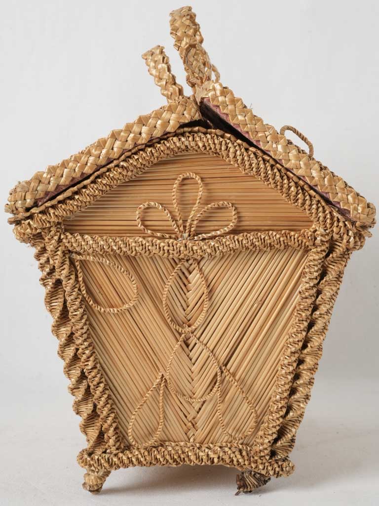 Exquisite marquetry straw market bag