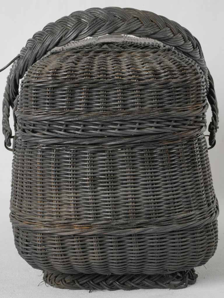 Elegant black wicker market basket