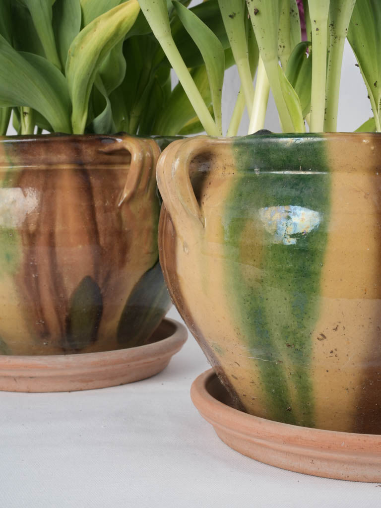 Aged vintage French cachepots