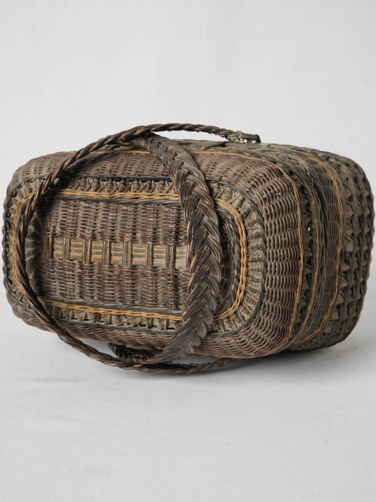 Classic 19th-century brown wicker tote