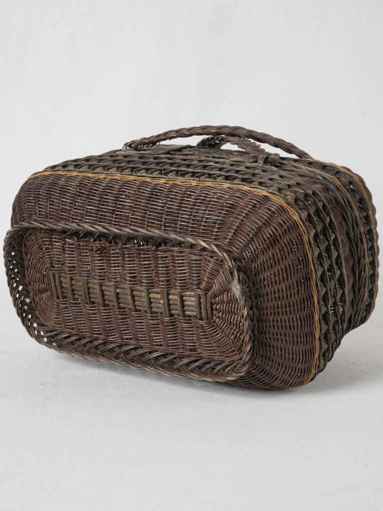 Timeless French two-tone wicker basket