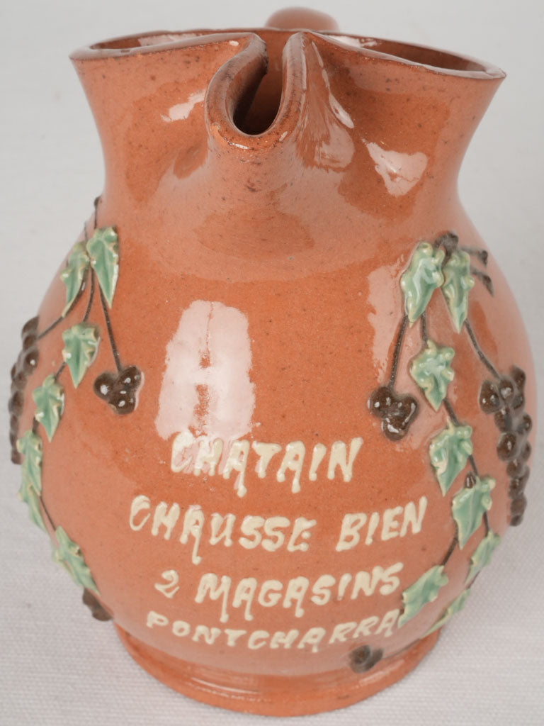 Distinctive ecological folk art pitcher