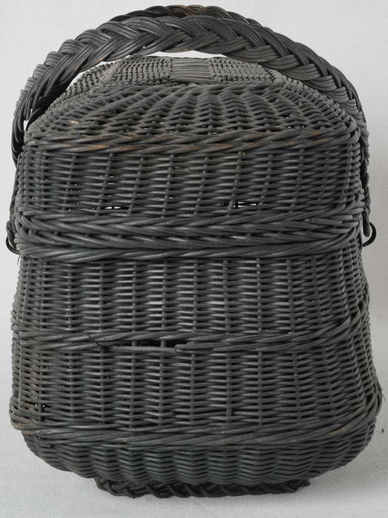 Elegant black wicker French basket