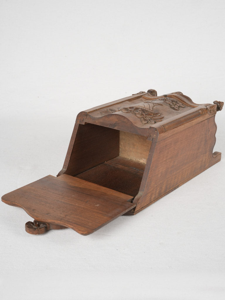 Intricate detailed walnut spice box