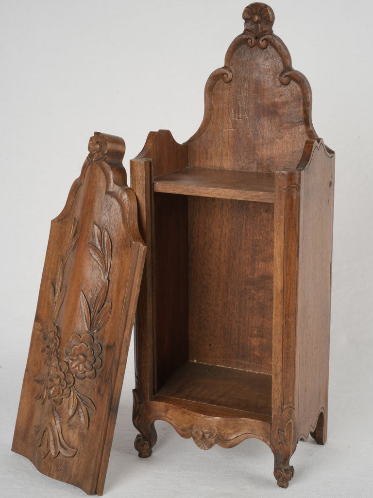 Elegant carved wooden flour box  