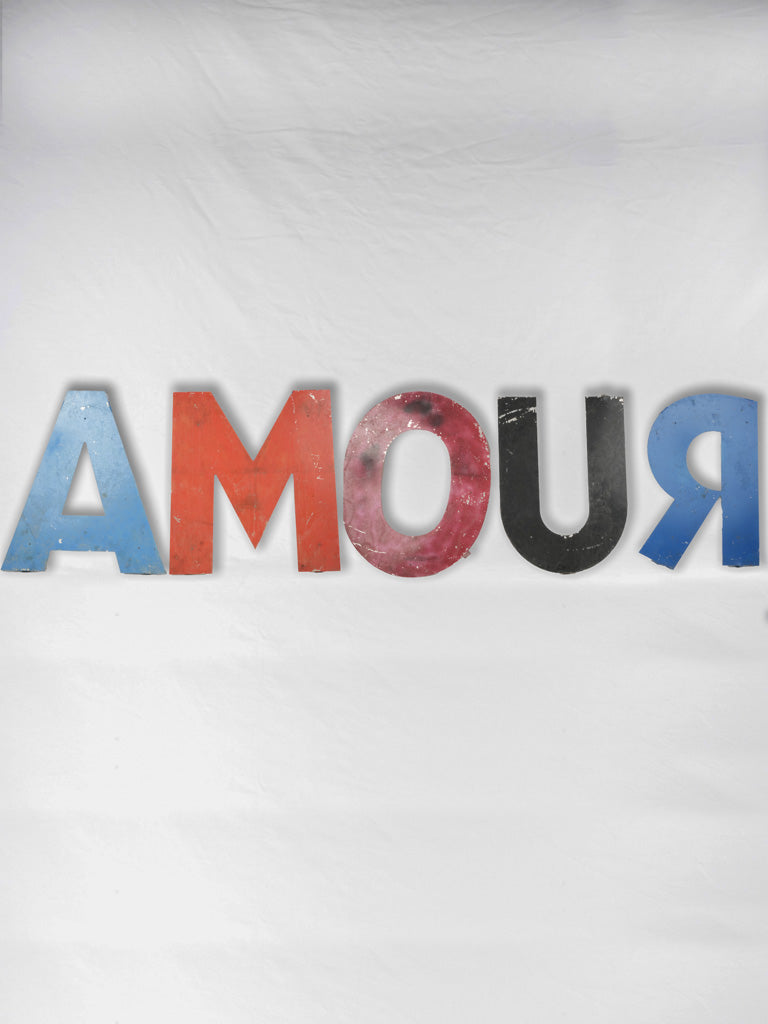 Vintage metal "AMOUR" and "ÊTRE" letters