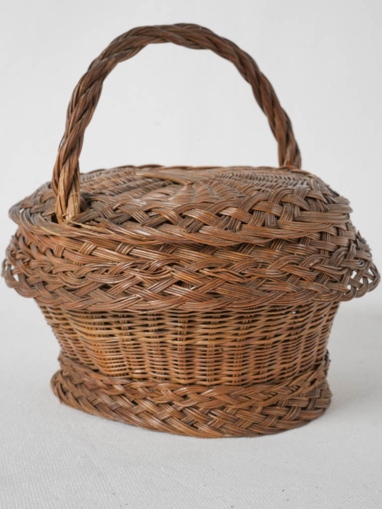 Antique, Oval Wicker Basket