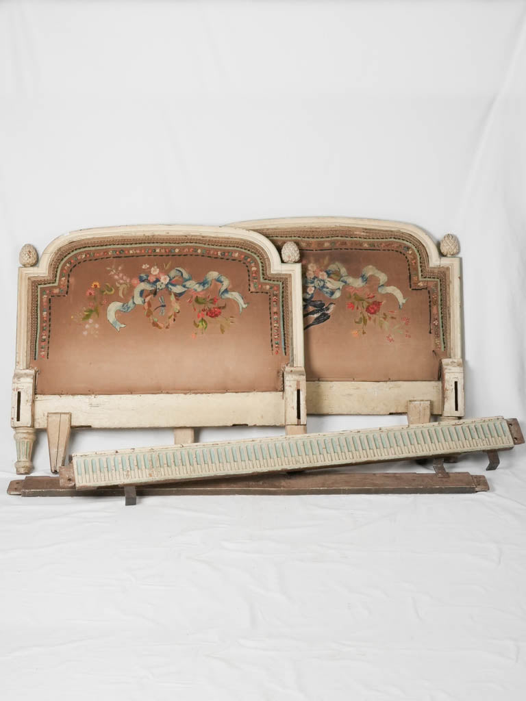 Antique pinecone-adorned Louis XVI bedframe