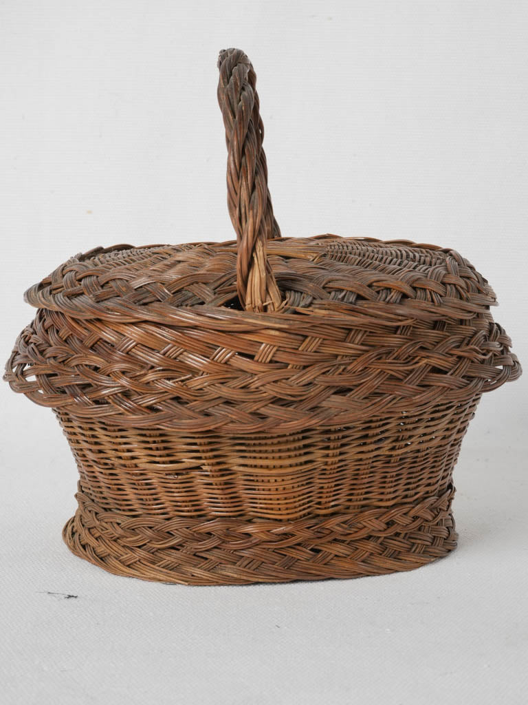 Aged, Lidded Wicker Chest