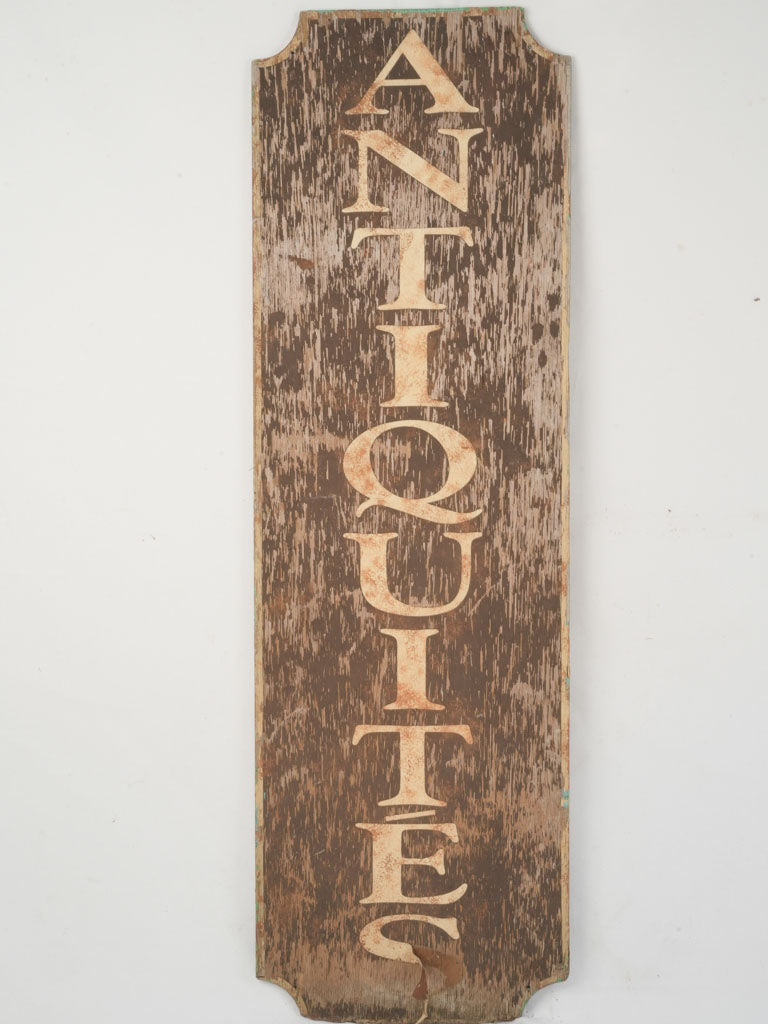 French, Vintage, Patina, Weathered, Provenance, Double-Sided, Wooden Sign