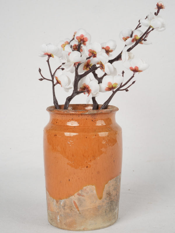 Late 19th-Century Provençal Cornichon Pot w/ ocher glaze