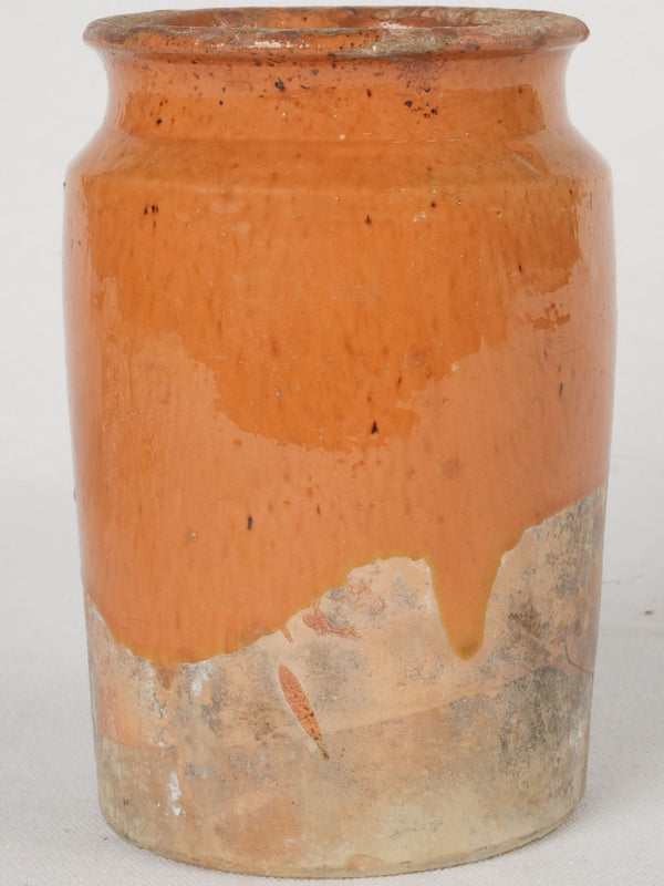 Late 19th-Century Provençal Cornichon Pot w/ ocher glaze