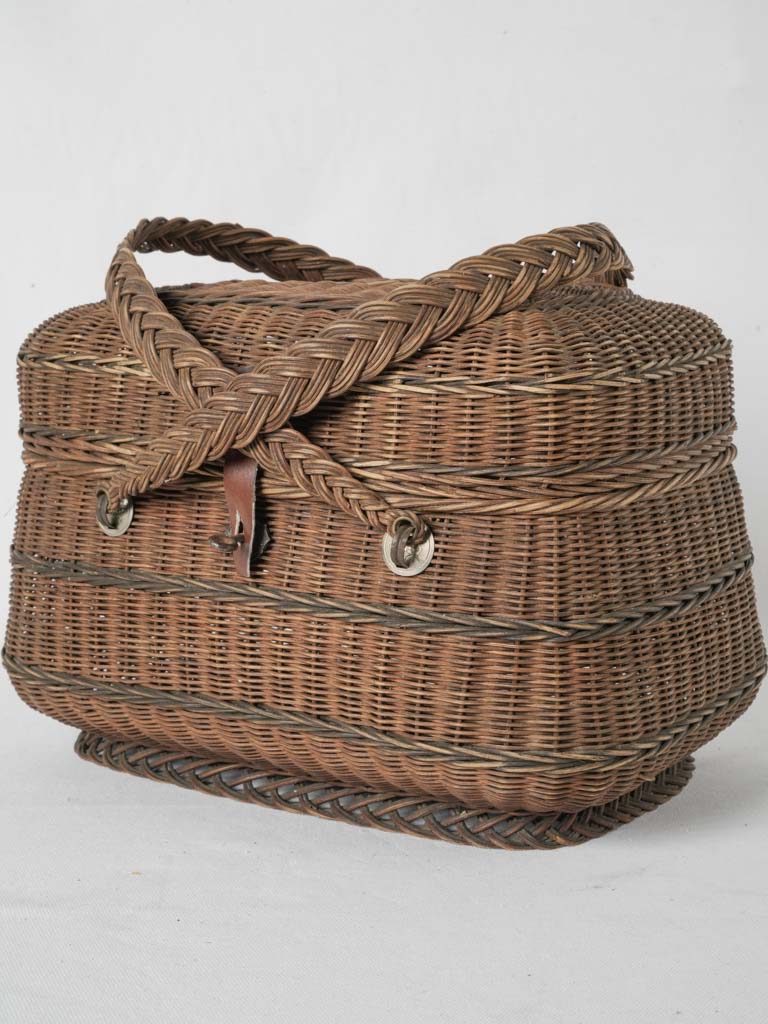 Antique, French wicker market basket