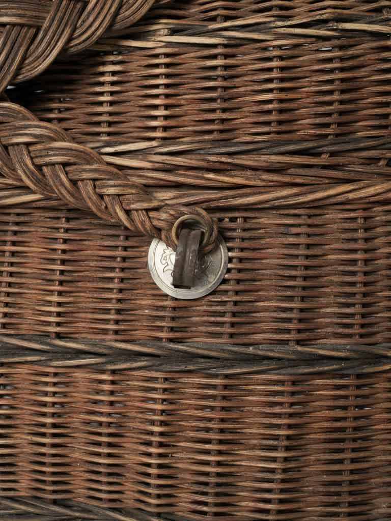 Classic, brown wicker shopping basket