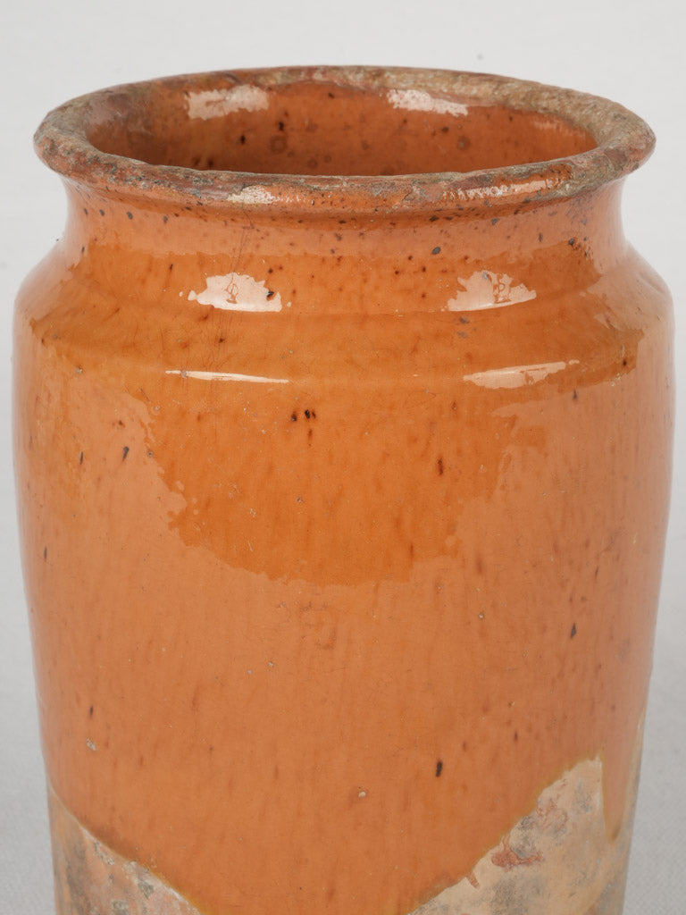 Vintage ocher-glazed terracotta pot  