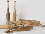 Artistic wooden 1970s juggling clubs