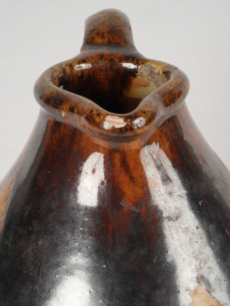 Handcrafted brown vintage pitcher