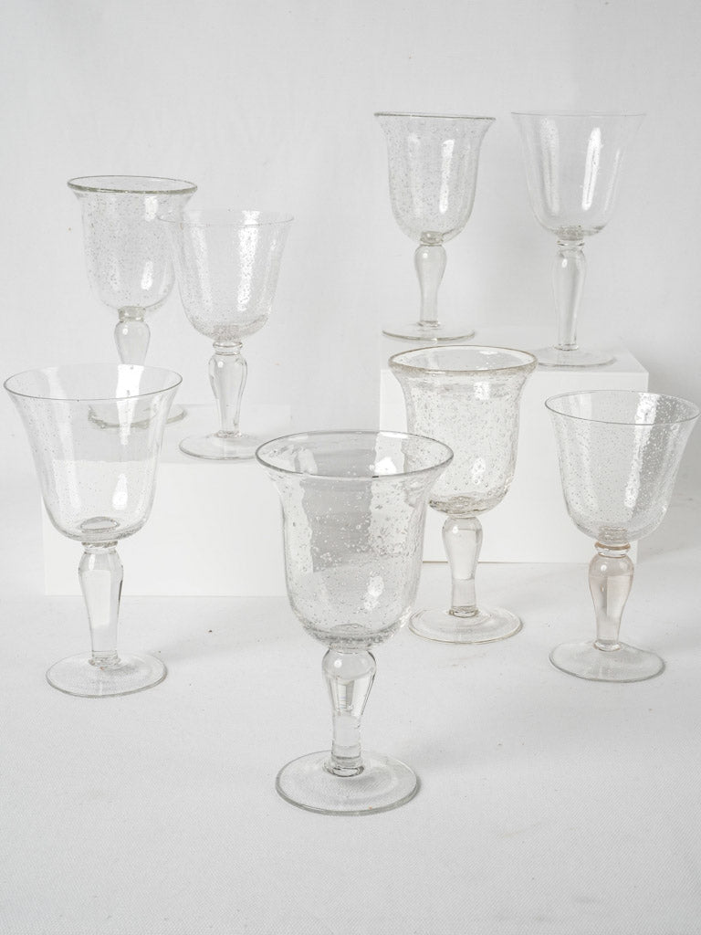 Charming vintage hand-blown wine glasses