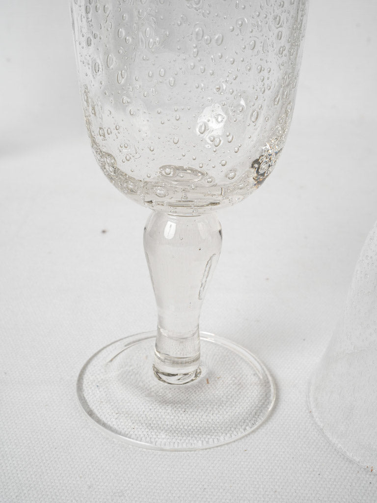 Exquisite vintage bubble wine glasses