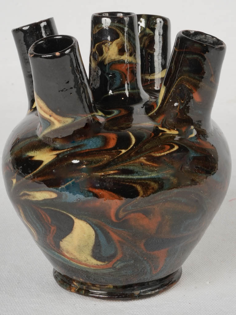 Vintage marbled tulipière vase