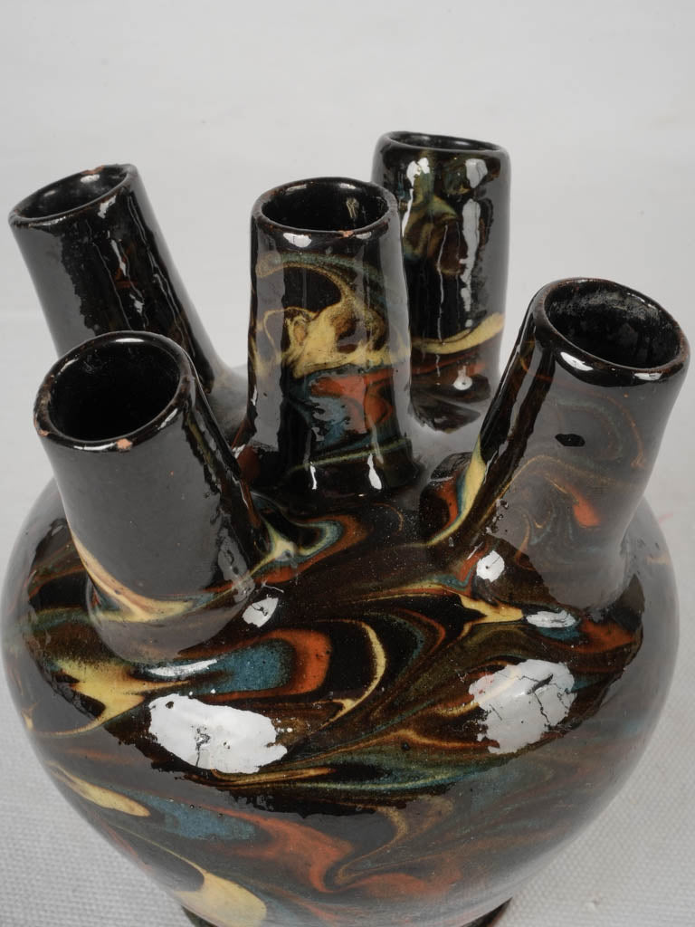 Decorative multicolored prong vase