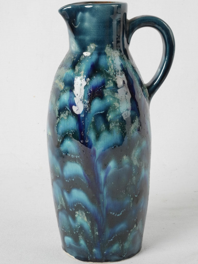 Collectible blue Céramique Ricard pottery pitcher