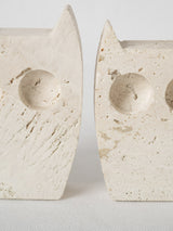 Gorgeous Italian travertine owl decor