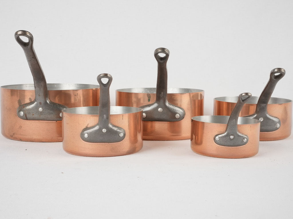 Traditional copper French cooking pots