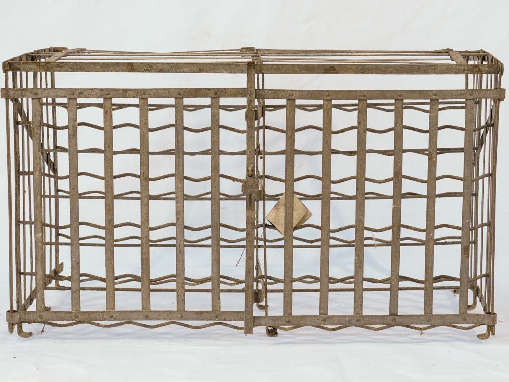 Prominent wrought iron wine cellar organizer