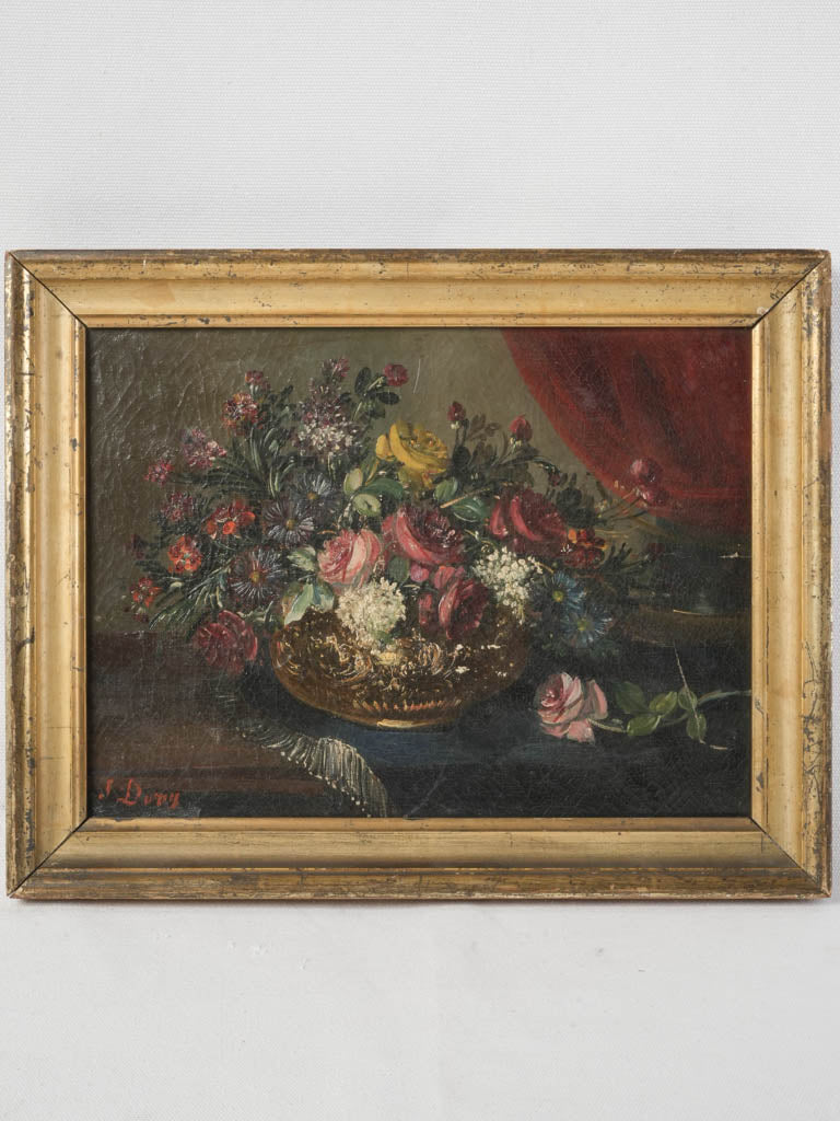 Elegant antique floral painting canvas