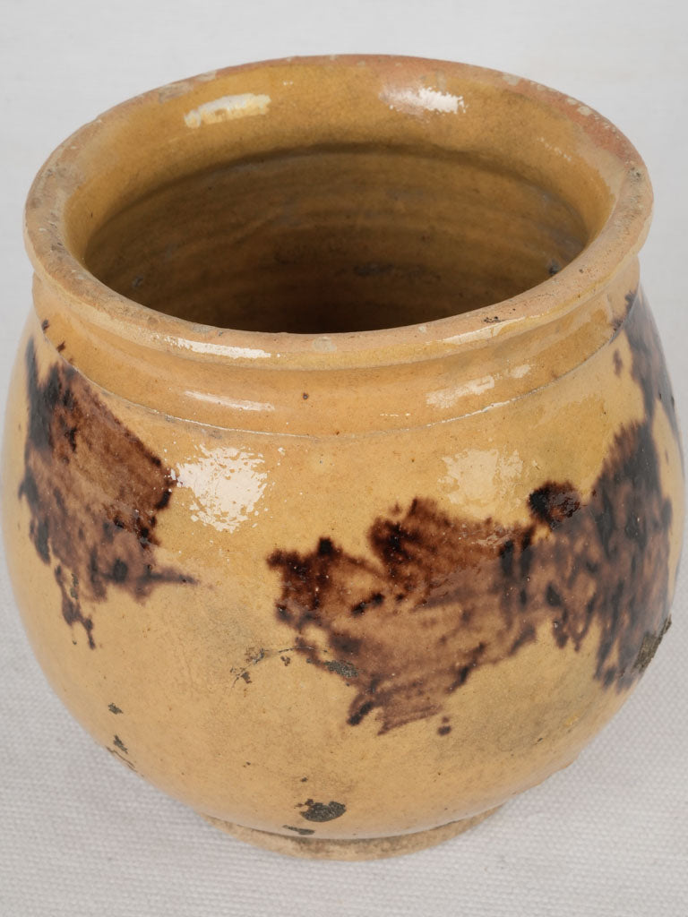 Glazed ocher antique jam vessel  