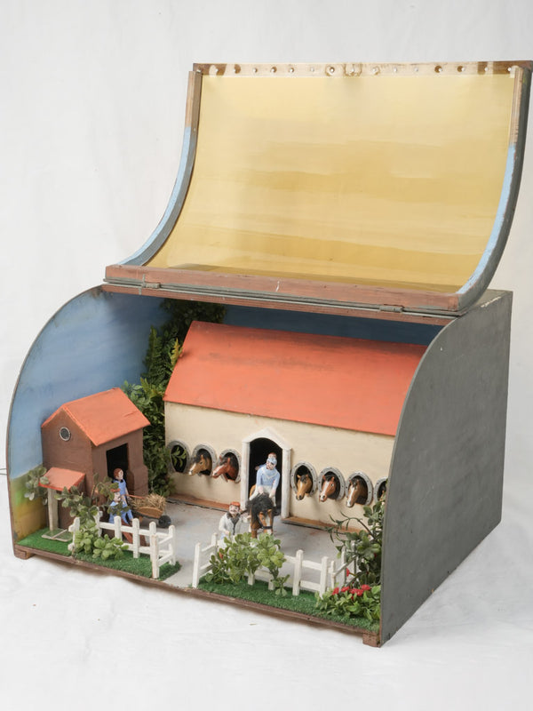 Rare 1950s Horse Stable Diorama