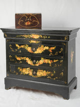 Antique hand-painted floral commode